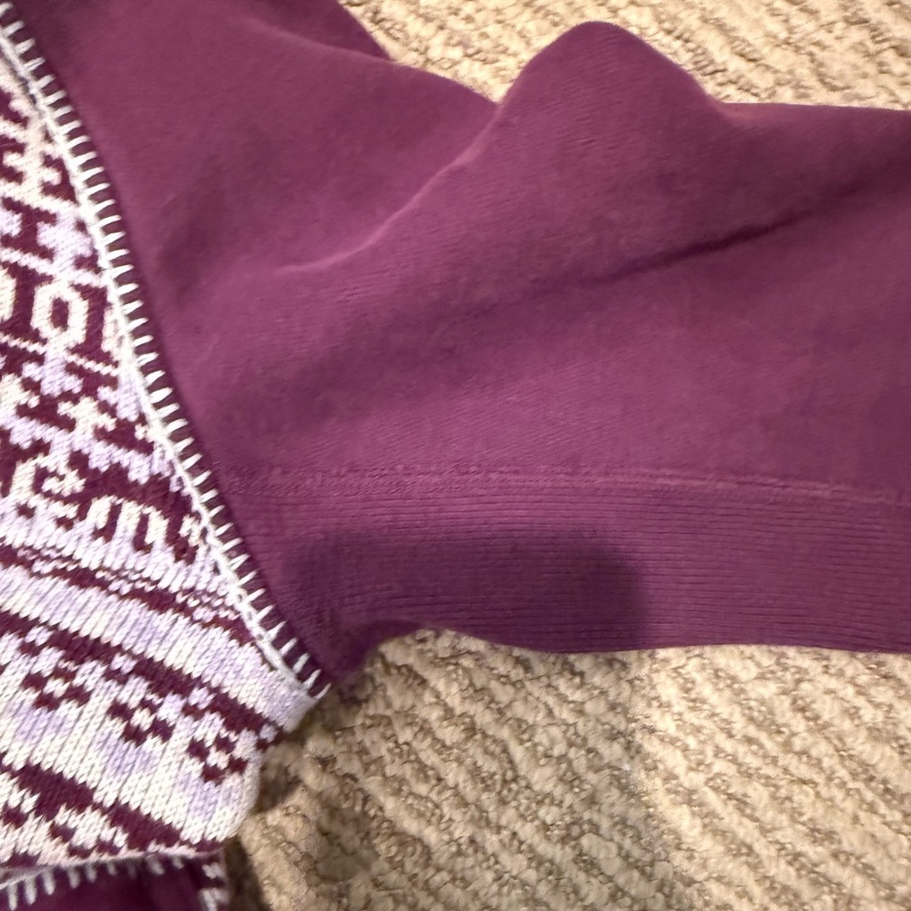 Special Edition Lululemon Scuba Hoodie Zip Up Sweatshirt 6 Plum Purple Fair Isle - Picture 10 of 11